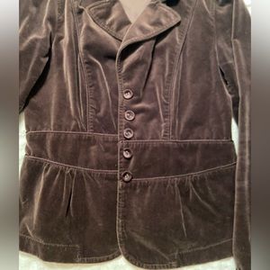 Loft Brown petite velvety long sleeve jacket